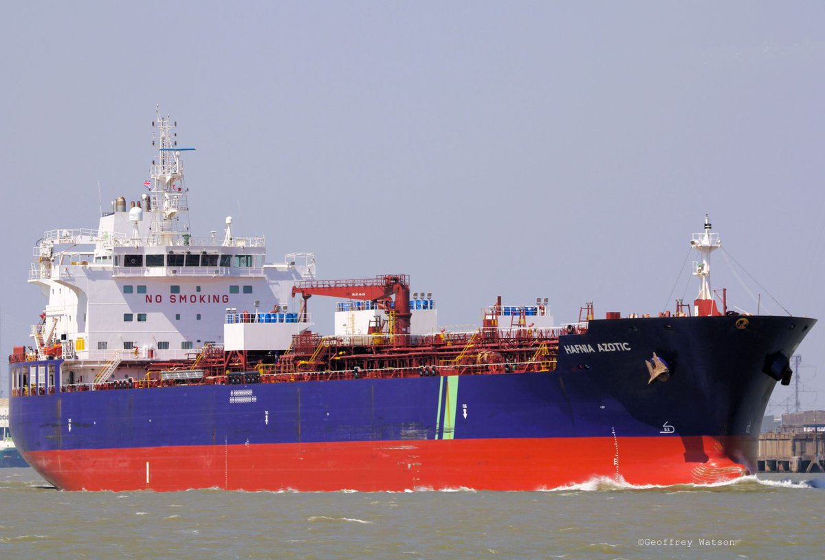 GeoffreyWatson2's tweet photo. Hafnia Azotic outbound from Vopak.
Built Korea 2015 as Navig8 Azotic.
23,676GT
IMO 9719757.
#navig8 #hafnia #tanker #thames #shipping #maritime #portoflondon #marinephotographer #korea #marshallislands https://t.co/0qQJ5Ee1fs