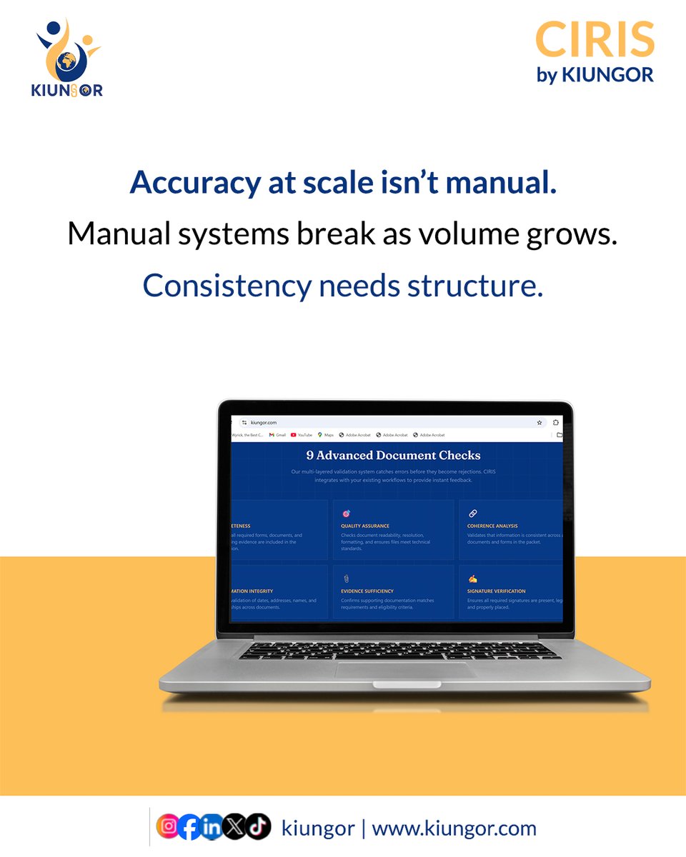 kiungorOrg's tweet photo. Accuracy becomes harder to maintain as operations grow. 
CIRIS ensures structured validation, enabling reliable outcomes no matter the volume.
https://t.co/xrlOxw3y0S

#CIRIS #Trust #Compliance #B2B #Automation #DataIntegrity #WorkflowEfficiency https://t.co/406beYCf4f
