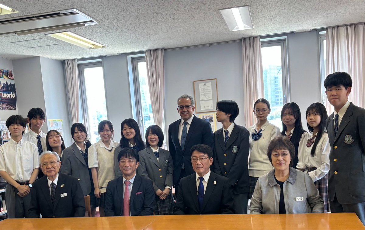 JapanUNESCO's tweet photo. Pleased to welcome @UNESCO_DG back to #Japan🇯🇵. Honoring the commemorative event of 75th anniversary of Japan’s accession to @UNESCO, DG El-Enany met various stakeholders of Japan; Ministers, students, business leaders who all committed to the spirit of the Organization. https://t.co/tDuW7BLqoj