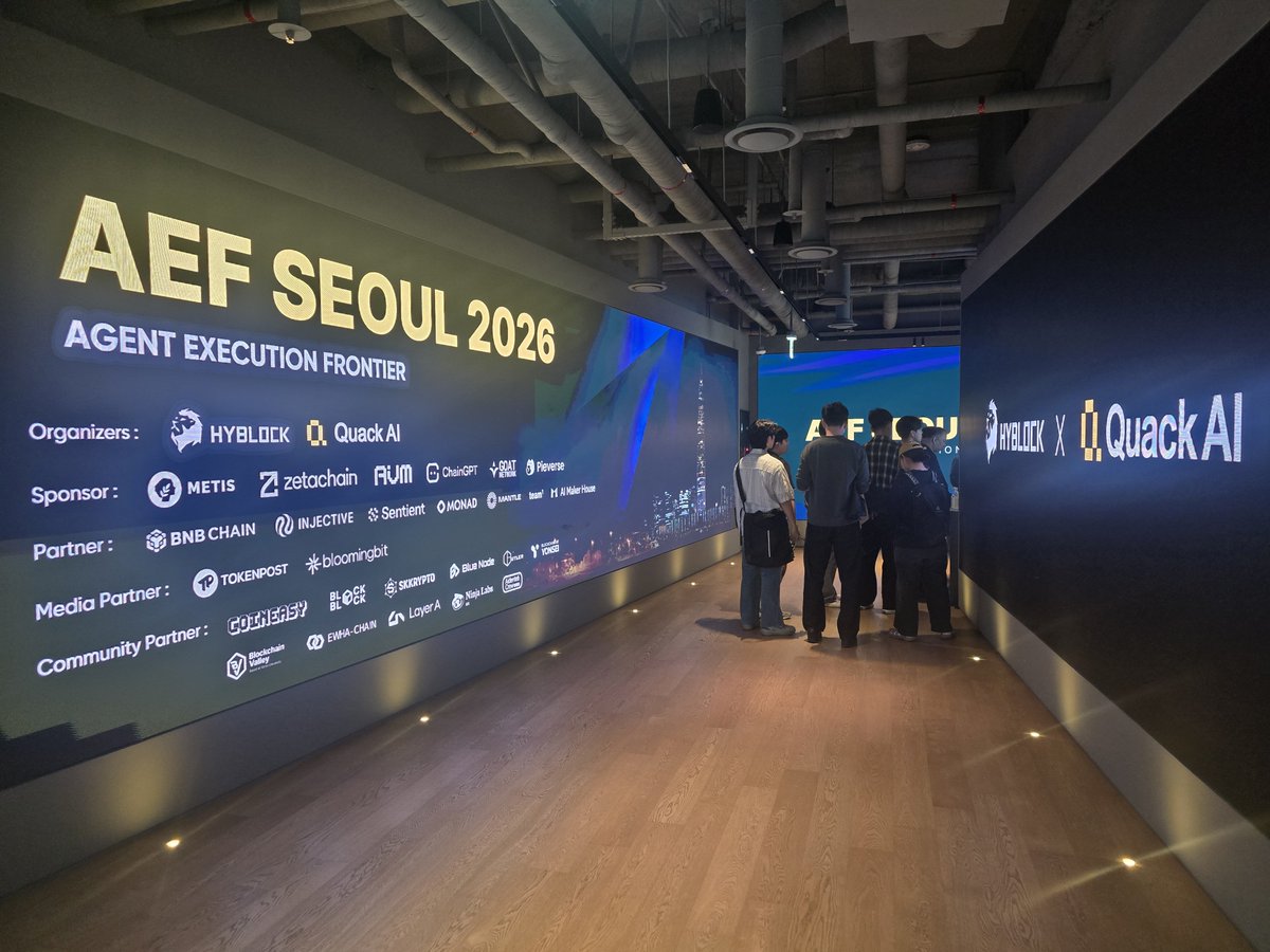 bnbeefi's tweet photo. Spent the evening at AEF Seoul 2026 🤖

Good conversations, sharp ideas, and a lot to think about around AI Agents and on-chain execution.
Events like this always remind me that Web3 is still being built by people who are curious enough to keep asking what comes next.

Thanks to @hyblock_kr and @QuackAI_AI for hosting.

#AEFSeoul #AI #BNBChain #Web3‌‌