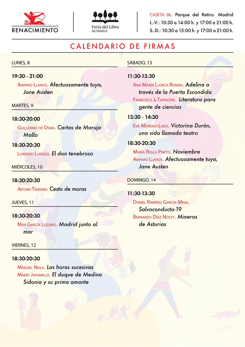 RENACIMIENTOED's tweet photo. Del 29 de mayo al 14 de junio volvemos a la Feria del Libros de Madrid (@FLMadrid).

Nos encontraréis en la caseta 96 con nuestras novedades editoriales y con muchos de nuestros autores firmando sus últimos libros.

¡Os esperamos! https://t.co/rbR3O6cSHJ