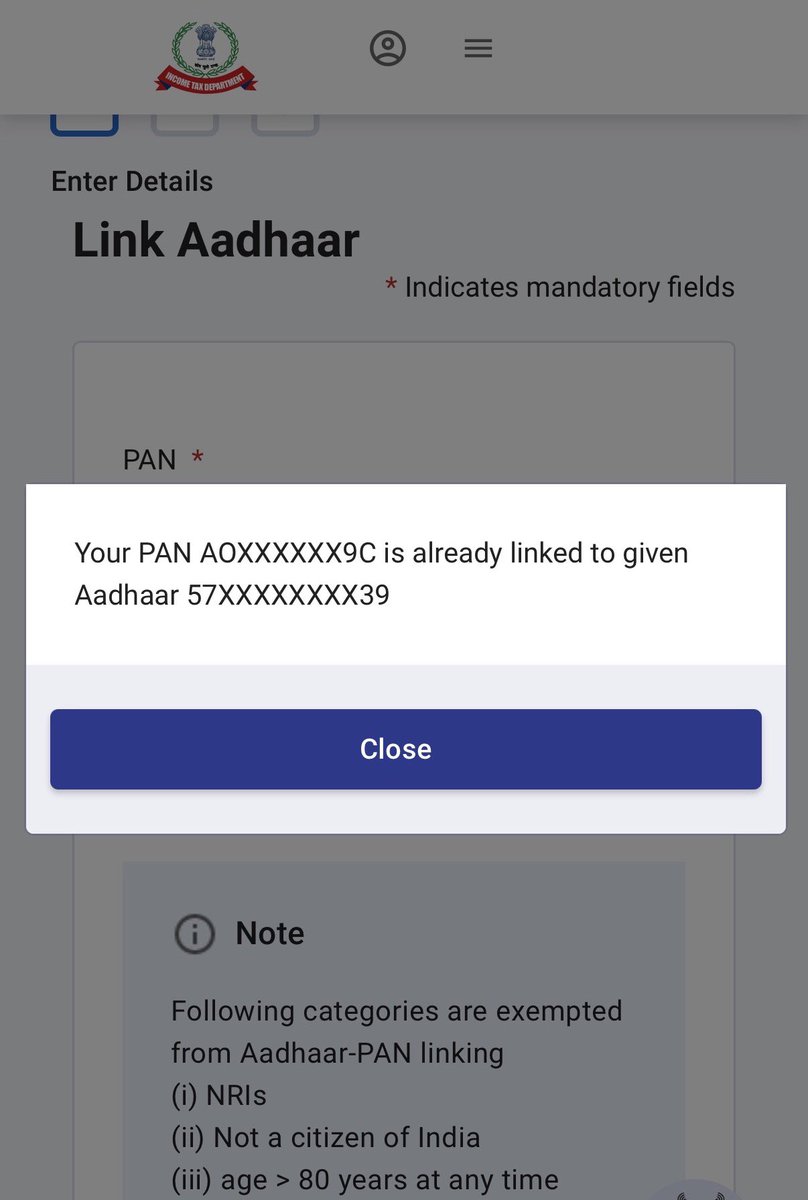 ULongkan's tweet photo. @NSDL_Depository @TheOfficialSBI @IncomeTaxIndia @OfficialSBICare 
Why is that;
1. NSDL says PAN &amp; AADHAR not linked during loan processing
2. Income tax site says PAN &amp; AADHAR already linked
Facing alot of stress due to these discrepancies + the scorching summer heat. Pls solve https://t.co/VbejAlYKK9