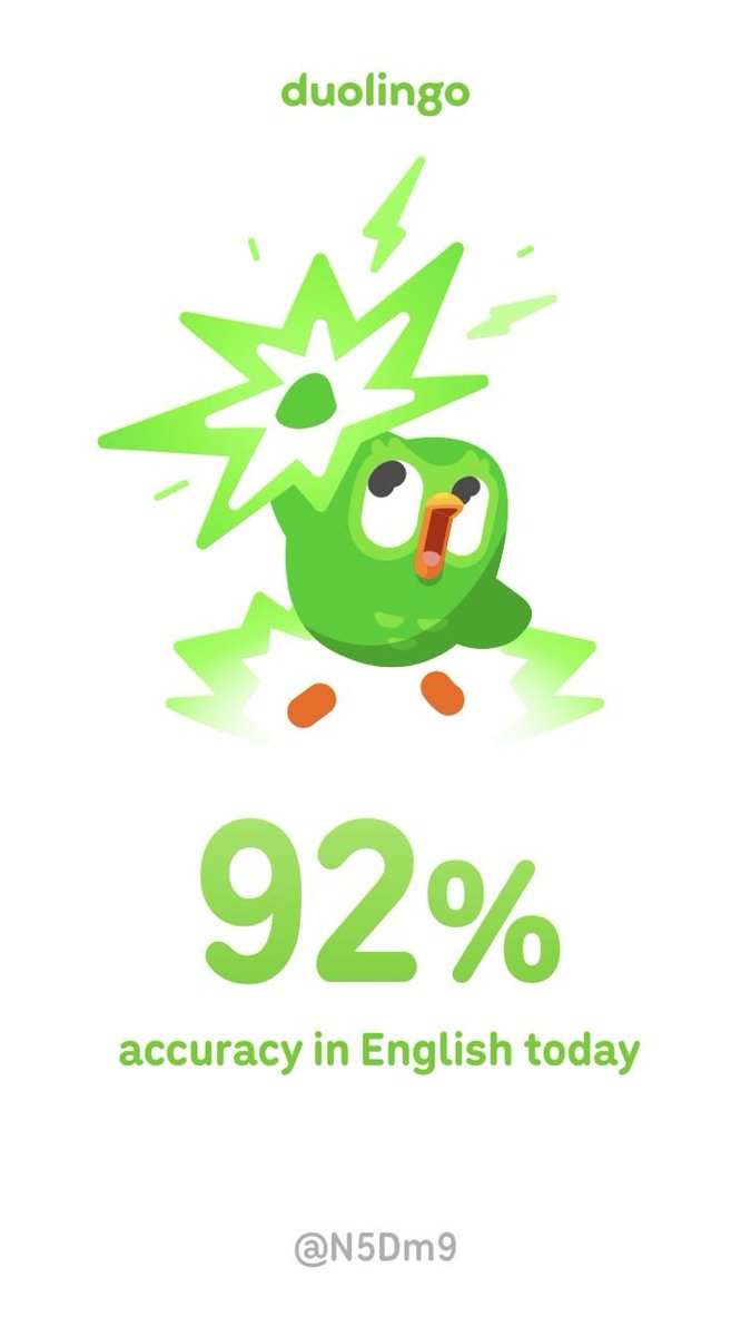 KyuuGoKyuu's tweet photo. I’m learning English on Duolingo! It’s free, fun, and effective. https://t.co/W8aoj6gXih