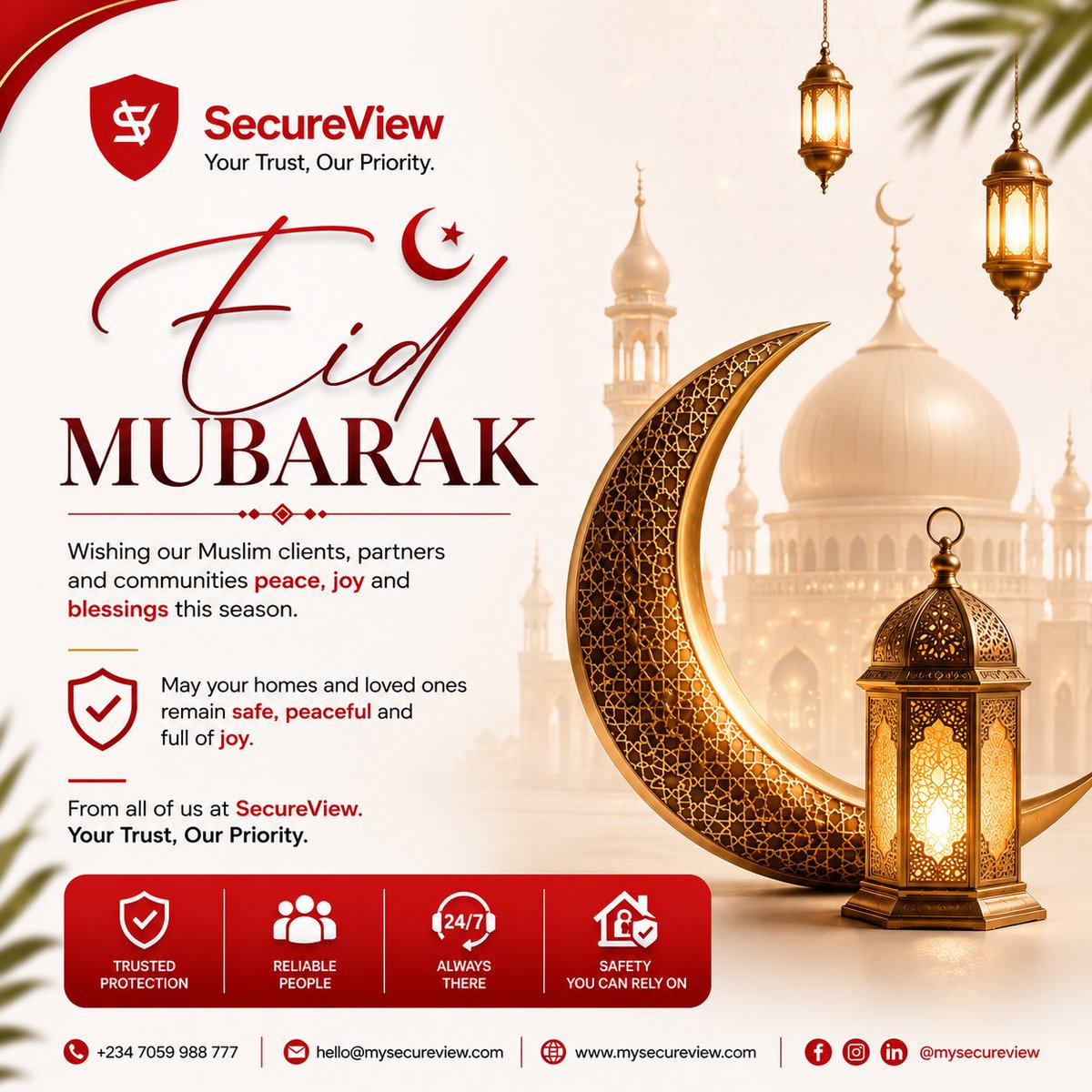 mysecureview's tweet photo. Eid al-Adha Mubarak 🌙✨

Wishing everyone celebrating peace, joy and blessings.

From all of us at SecureView ❤️🔒

#EidAlAdha #EidMubarak #MySecureView https://t.co/5qA5LZCjrm