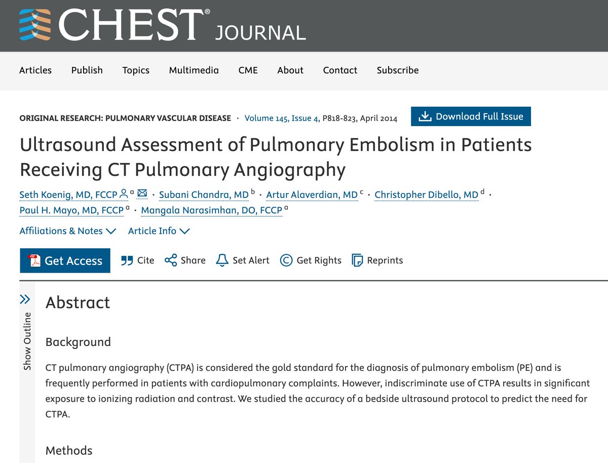 pocusmeded's tweet photo. For example, in a study of 96 ED patients undergoing CTPA for suspected PE, 56% of them had an alternative diagnosis identified on lung ultrasound: pneumonia, pulmonary edema, or pleural effusion.

This suggests that more than half of those CTPAs could have been avoided with a prior POCUS exam.

https://t.co/1Dyuilpel7