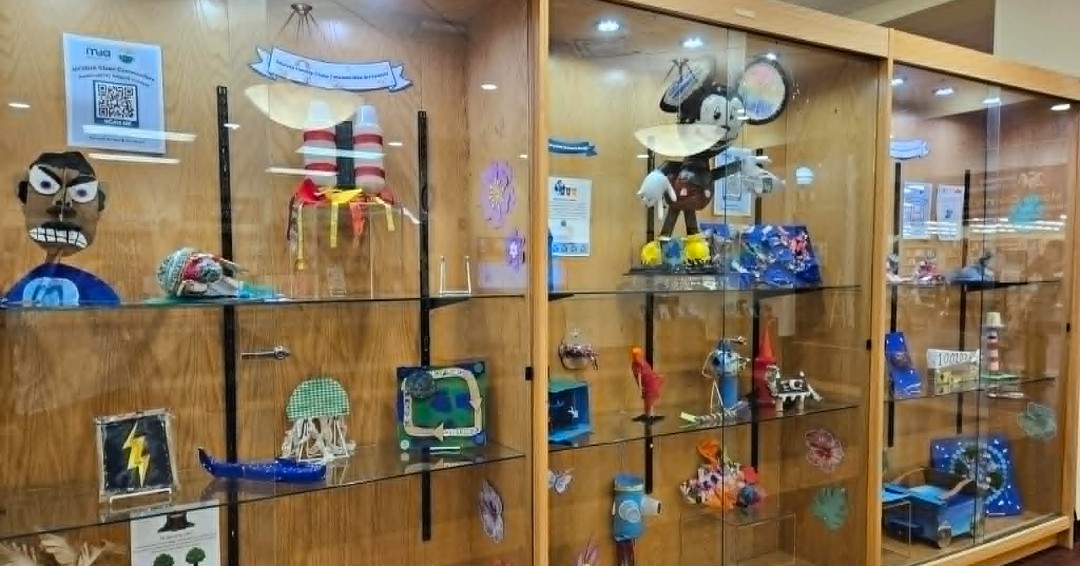 mclib's tweet photo. Check out these amazing student artworks on display at Morris County Library! ✨ Their creative posters remind us all to keep Morris County litter free and make sustainable choices every day. Every piece counts—let’s make the switch and reduce waste together! https://t.co/qPXScGgaqQ