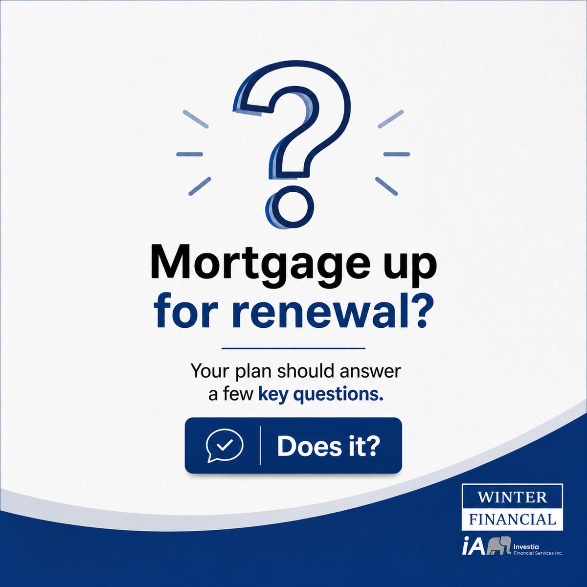 WinterFinancial's tweet photo. A mortgage renewal is one of the few financial checkpoints people actually pay attention to. 

The right renewal strategy is not always the default offer from the bank.

If your mortgage is coming up for renewal, let’s review your options before you sign anything. https://t.co/fNtlBM3Rqr