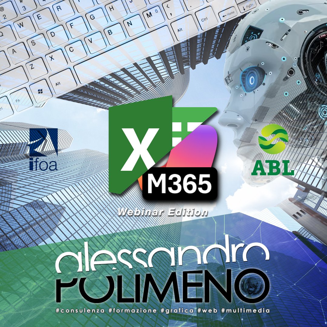 Virtualex_ap's tweet photo. 27/05/2026 - Corso #Microsoft#Excel 365 &amp; AI (#Copilot365) per ABL Srl (MO) - (Webinar Edition), in collaborazione con @ifoasapereutile 
#ChiNonSiFormaSiFerma #formazioneprofessionale #FormazioneAziendale #AI #OfficeSkills #artificial_intelligence #Reporting #BusinessAnalytics https://t.co/rLCQROjF2K