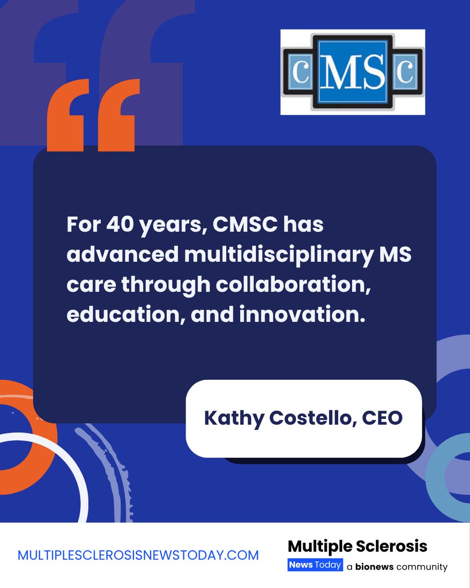 MSNewsToday's tweet photo. @mscare Celebrates 40 years! 🎉
🎤Read our interview with CMSC CEO Kathy Costello: https://t.co/SlXpPIcdj8
#MSAwareness #ThisIsMS #MSLife #MSCommunity #MSSupport #MSResearch #MSNewsToday #Bionews https://t.co/A1TOs7yCTS