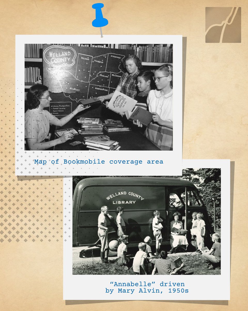 WellandLibrary's tweet photo. 📚🚐In the early 1950s, librarian Mary Alvin drove the Welland County Library’s bookmobile “Annabelle” after just ONE driving lesson 😳

Now, 70+ years later, the bookmobile spirit is gearing up to roll through Niagara again!

Learn more: https://t.co/jNZXjEFvQn https://t.co/kVnOuqmrsW