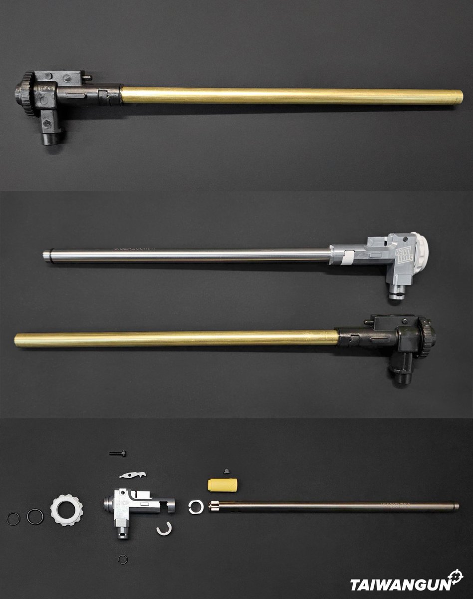 Taiwangun's tweet photo. Upgrading to a Retro Arms chamber, Maple Leaf bucking, and ZCI inner barrel. This kind of upgrade is easily available on our website - no technical knowledge needed. Upgrade products are prepared by experienced technicians.
#8fields #tactical #airsoft #tacticalgear #asg https://t.co/ErdavJMAAU