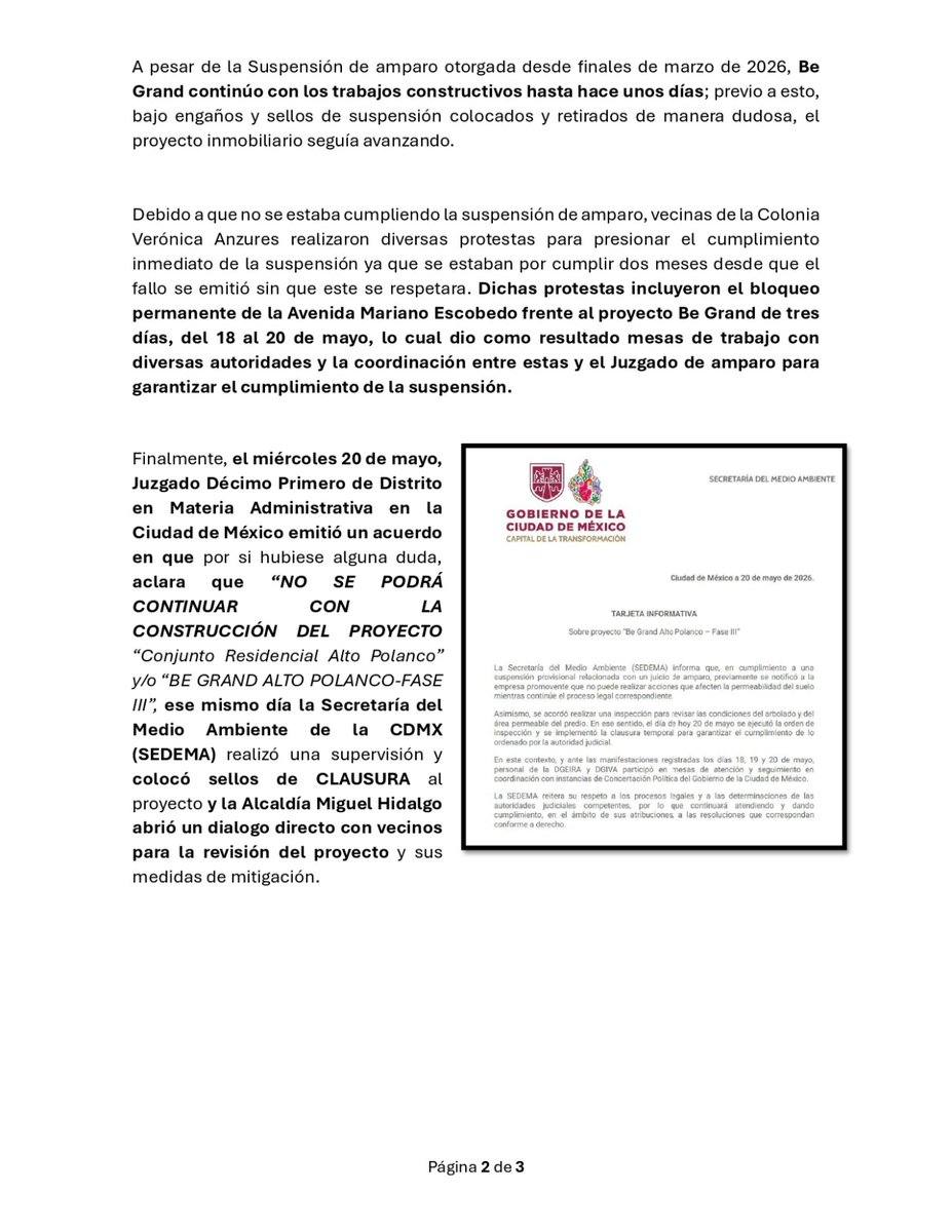 Veronic_Anzures's tweet photo. Tenemos varias batallas  ganadas 🏅 , una administrativa, y varias judiciales. Qué sigue❓  Qué con los informes de las autoridades, se fije fecha 📅  para la inspección judicial por parte del Juzgado con @elenalugojuez. El Tribunal 🧑‍⚖️ ⚖️  pide que se adopten "todas las medidas necesarias para evitar el daño ambiental" ... Así como que la suspensión es "esta herramienta a efecto de allegarse de todos los elementos probatorios necesarios para identificar el riesgo"... Ya denunciamos que la suspensión de la Alcaldía no tuvo un riesgo inminente real. Pedimos la participación del @ISC_CDMX para poder garantizar el #SueloPermeable con #SolucionesBasadasenlaNaturaleza #SBN #NBS #NatureBasedSolutions