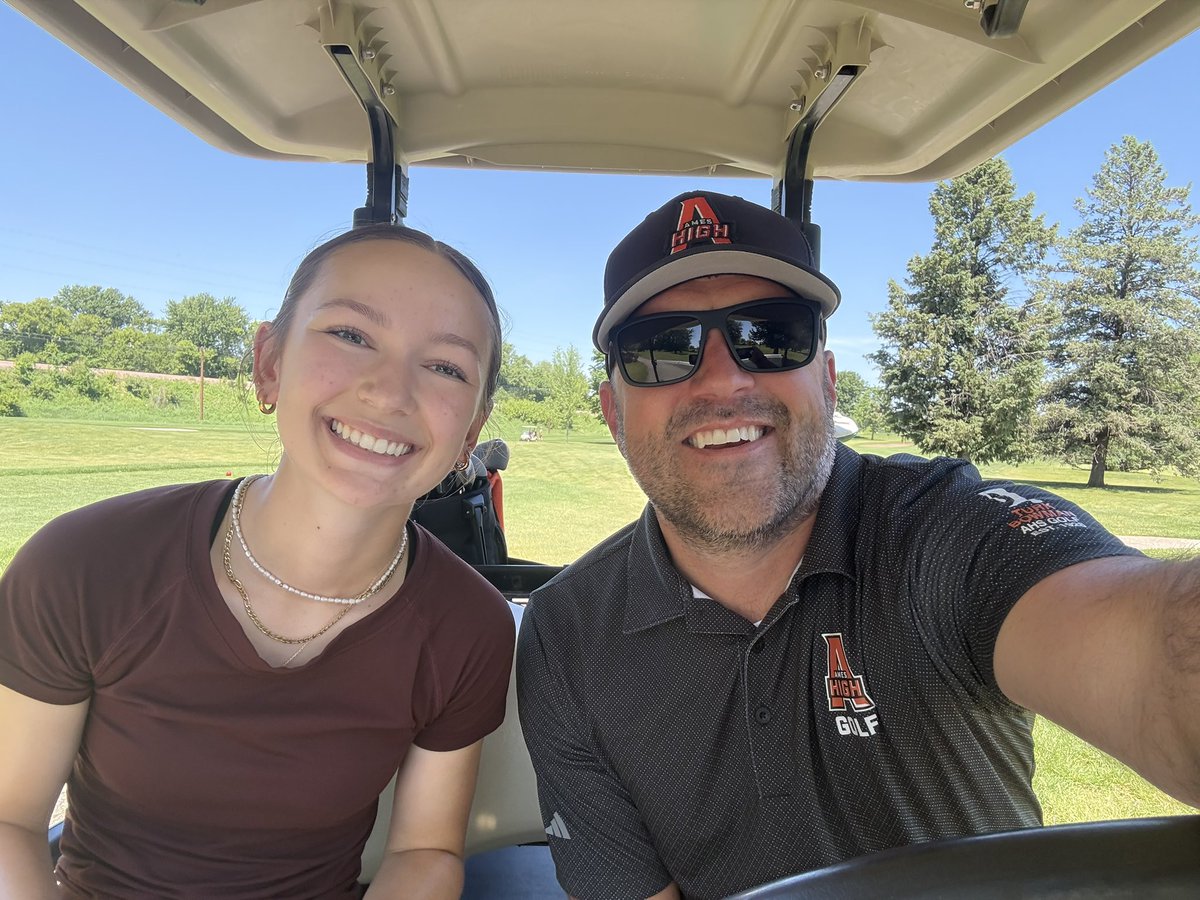 AmesHighGolf's tweet photo. Getting this girl ready for the state tournament tomorrow! Send those good vibes to Jessie 🔥 https://t.co/F2YnVRGAYB
