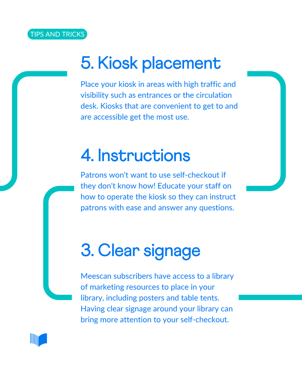 _Meescan's tweet photo. Introducing any new checkout system at your library can be a tricky process.  Here are some tips on how to increase the usage of your self-checkout, freeing librarians from the circ-desk, and making a smoother library experience. Read more here:https://t.co/aexftWMzlP https://t.co/q6uaLuKj0a