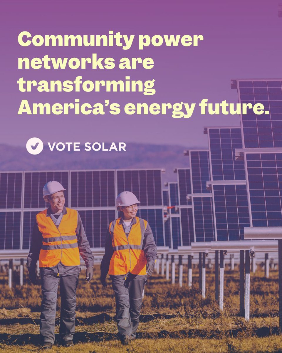 votesolar's tweet photo. As summer approaches and temperatures rise, communities across the country are asking the same question: Can our aging energy grid keep us safe from the heat at a price we can afford?

That’s where Community Power Networks come in.

By coordinating thousands of local energy resources, community power networks reduce peak demand and prevent costly outages without raising rates. Families gain access to cleaner power, policymakers avoid wasteful infrastructure spending, and communities become more resilient during extreme weather. 

Reliable energy shouldn’t come with a higher bill — Community Power Networks prove it doesn’t have to.