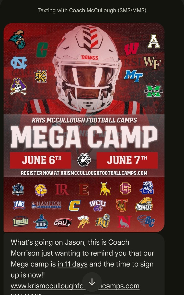 Jasononealjr's tweet photo. Thank you Coach @CoachK__Mac and @GWUFootball for the invitation to Camp. This continues to motivate me to perfect my craft. #AGTG
#9thGradeSZNLoading😤
@MariettaFtball @CamDuke11 @RecruitGa @on3recruits
@PhilITGNext @itgnext_georgia
@QBHitList @QBC_Atlanta @varsitygeorgia https://t.co/f1OHkkwC3J