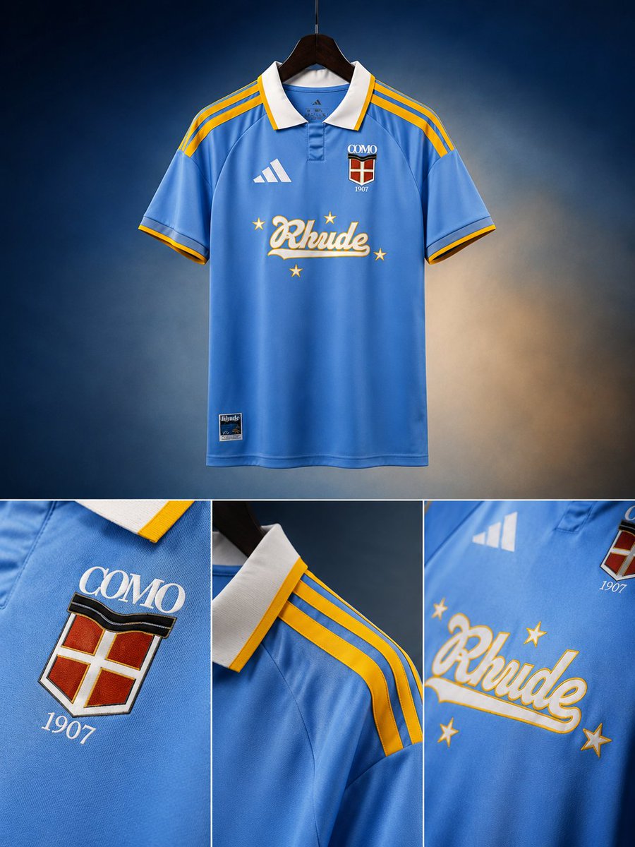 MonkeyStyleOfic's tweet photo. A club from 1907. A brand from LA. One collab for the culture.
Como × Rhude × Adidas 🔵
📩 DM to order — worldwide 🌍
#ComoRhude #Como1907 #FootballFashion #DreamJersey https://t.co/iVv8LdTYY7