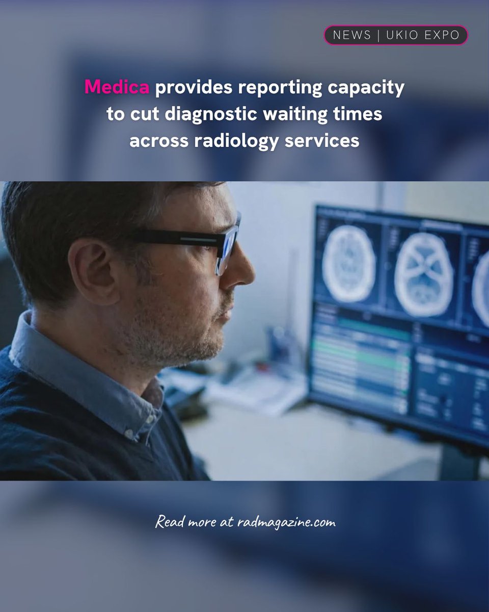 RADMagazine's tweet photo. 📰 At UKIO on stand B25, @MedicaGroup will highlight how it supports NHS trusts &amp; independent healthcare providers with clinically-led diagnostic reporting services.

Helping to:
• Reduce delays
• Improve turnaround times
• Manage demand

Learn more ⬇️
https://t.co/QE91CdOdRz https://t.co/8ofhImAOJM