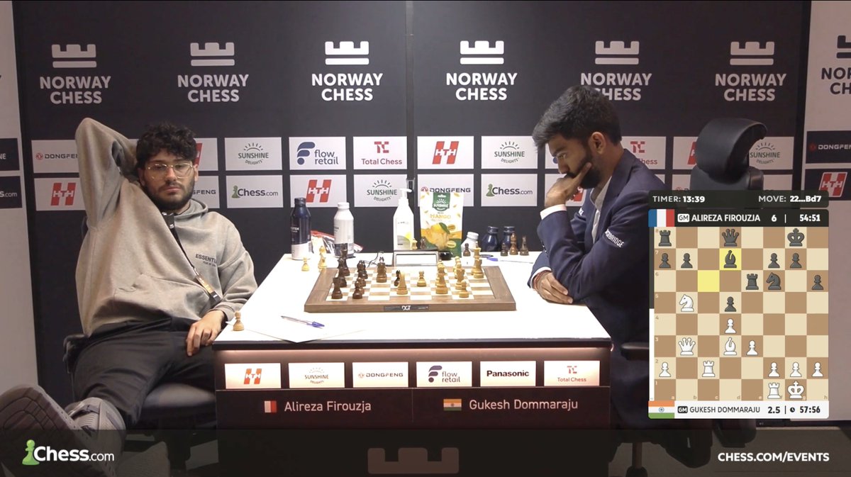 chess24com's tweet photo. Alireza still chilling... 

#NorwayChess https://t.co/vr1nw73XZQ
