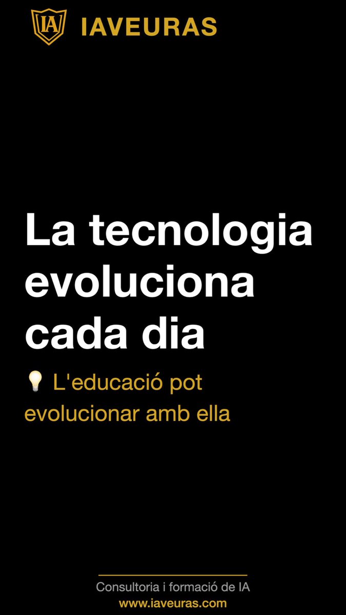 IAveuras's tweet photo. La tecnologia evoluciona cada dia.
L'educació pot evolucionar amb ella

La tecnologia no només canvia, evoluciona. I l'educació, si vol seguir sent rellevant, ha de fer el mateix. ➡️ https://t.co/v4edeLWfKW