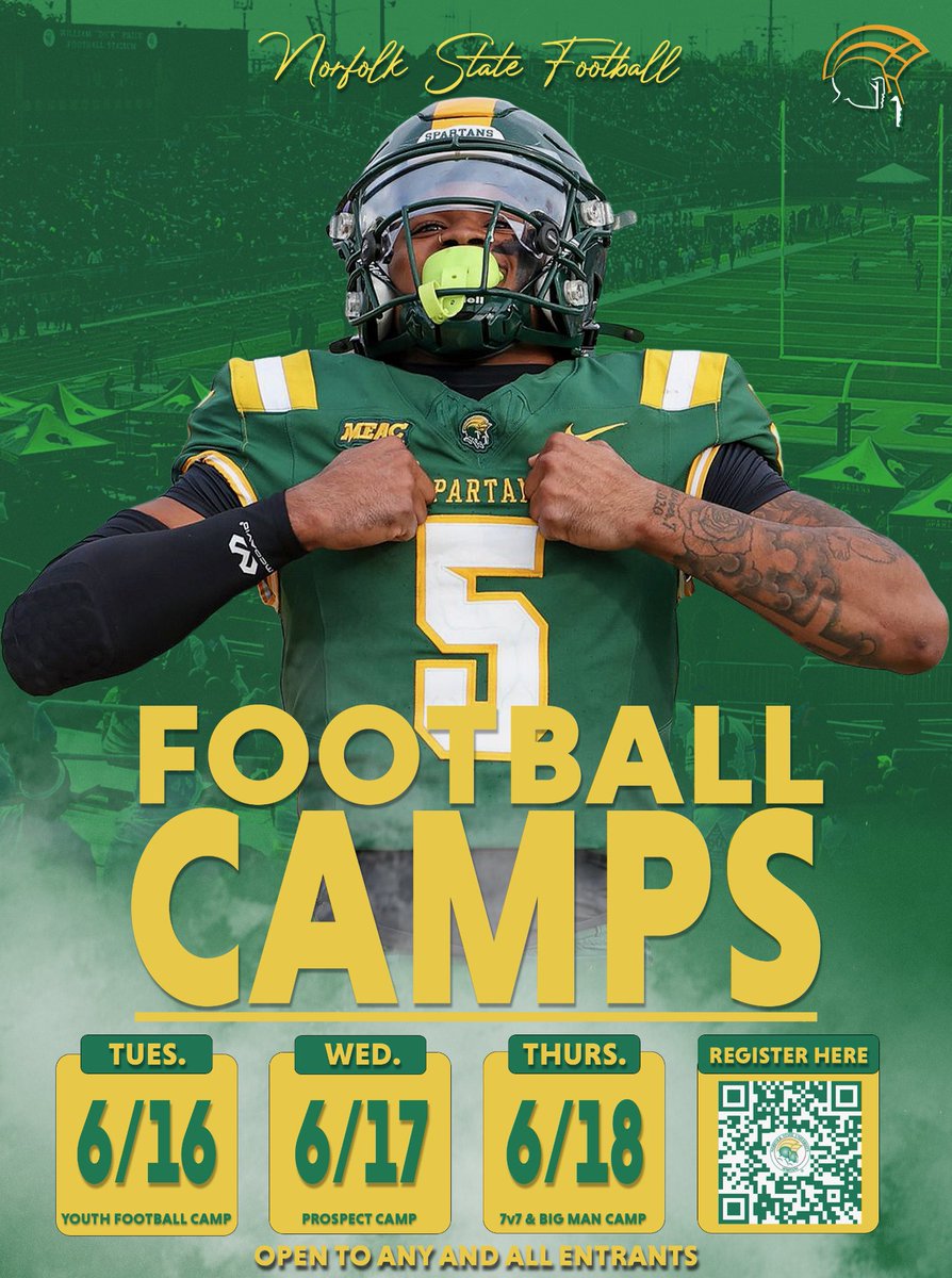 BrysonGibbs05's tweet photo. I will be at Norfolk State camp 6/17, looking forward to putting in great work and getting better @JoyWildcats @MichaelVick @COACHPARHAM9 @RecruitGeorgia https://t.co/FvDQoMNVRW