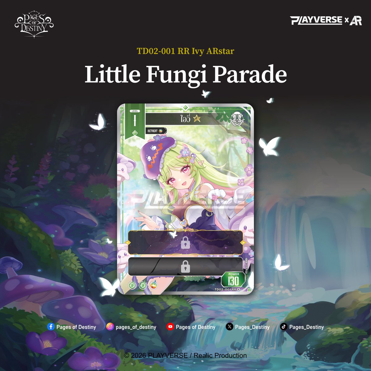 Pages_Destiny's tweet photo. 「Little Fungi Parade」

TD02-001 RR Ivy ARstar

"ถ้า... มีทุกคนอยู่เคียงข้าง ฉันก็คงไม่กลัวอะไรอีกต่อไป!"

Illust: BIBI

#PagesofDestiny #PLAYVERSETH #ARProject https://t.co/xDyA2J2tmr
