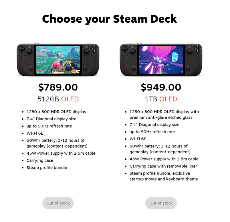 astridiott's tweet photo. valve just increased the prices of SteamDeck OLEDs by A LOT, over a $200 increase.
the Steam Machine is going to be $2000 im betting. https://t.co/5LXtr7bqq9