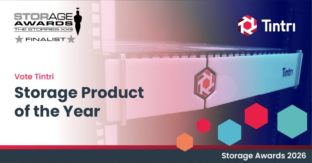 abhay124's tweet photo. Tintri is honored to be nominated for Storage Product of the Year at the 2026 Storage Awards.

We’re committed to building intelligent storage solutions that simplify operations, improve performance, and support modern enterprise workloads.

Vote now - https://t.co/s9nd4bLGfP https://t.co/4X6ho9TkNj