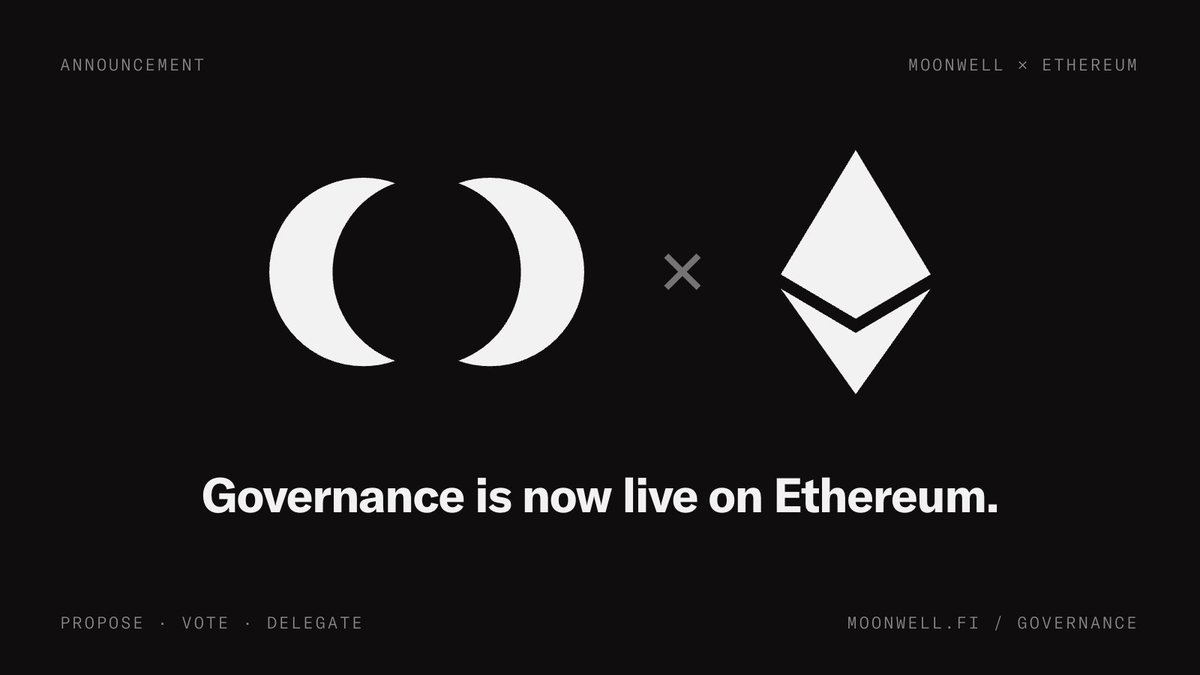 MoonwellDeFi's tweet photo. A new chapter for governance.

WELL holders can now propose, vote, and execute from Ethereum Mainnet, with voting power recognized across @Base, @Optimism Mainnet, and @MoonbeamNetwork.

Built for the long term. https://t.co/hgxke5Q6Pj