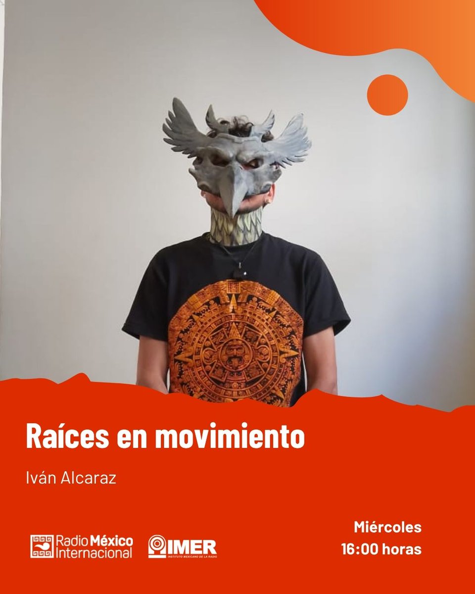 rmiimer's tweet photo. 🌱 Raíces en movimiento | En esta emisión nos acompaña Iván Alcaraz, músico, compositor y director del proyecto "Huéhuetl Sinfónico", propuesta que rescata la tradición de los instrumentos prehispánicos y promueve su enseñanza. 🥁🎶

⏰ 16:00 horas
https://t.co/fJEEcC8YPM https://t.co/WNGPpGtgnk