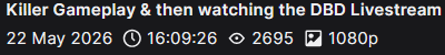 BeefaloneyTTV's tweet photo. Papa @DeadbyDaylight can I get a free one because I streamed 16 hours for this moment? x

(I even have a Shed emote in chat now) https://t.co/2fnRHq1TL4
