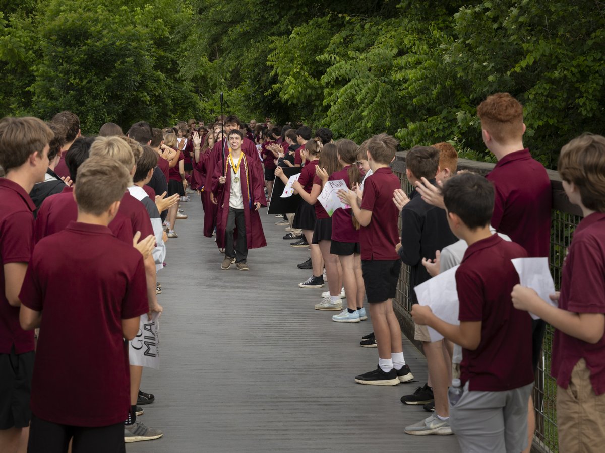 CBAstem's tweet photo. 🎓 Today was our Senior Walk! Seniors walked back through CBA's cottages, reflecting on their education journey. Along the way, students filled the campus with posters, cheers, and celebration! 👏 https://t.co/skO3Lgo67G