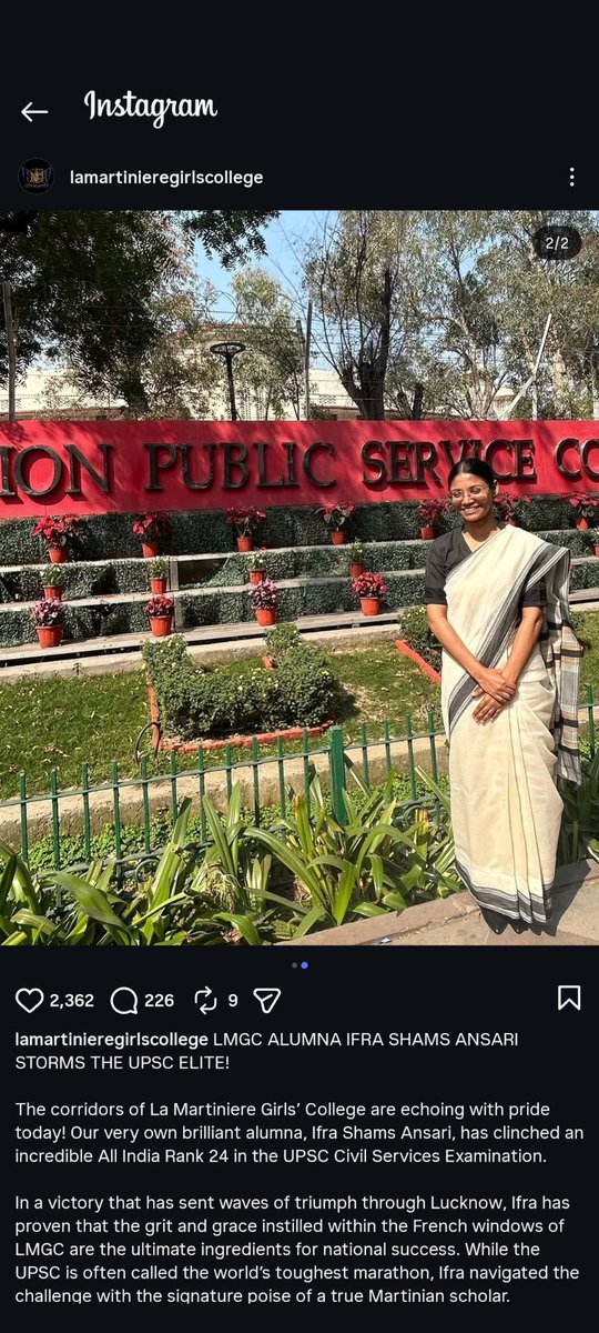 OffEquitable's tweet photo. @ADV_ANSHUL_K Rank 24 UPSC CSE from Bhadohi has fraudulently obtained a Non Creamy Layer Certificate benefits of which she took in Cadre Allocation &amp; Prelims. Studied at the elite La Martiniere Girls' College. Father is a multi millionaire exporter. Houses in different cities. Big Cars https://t.co/ZvzyFB6urQ