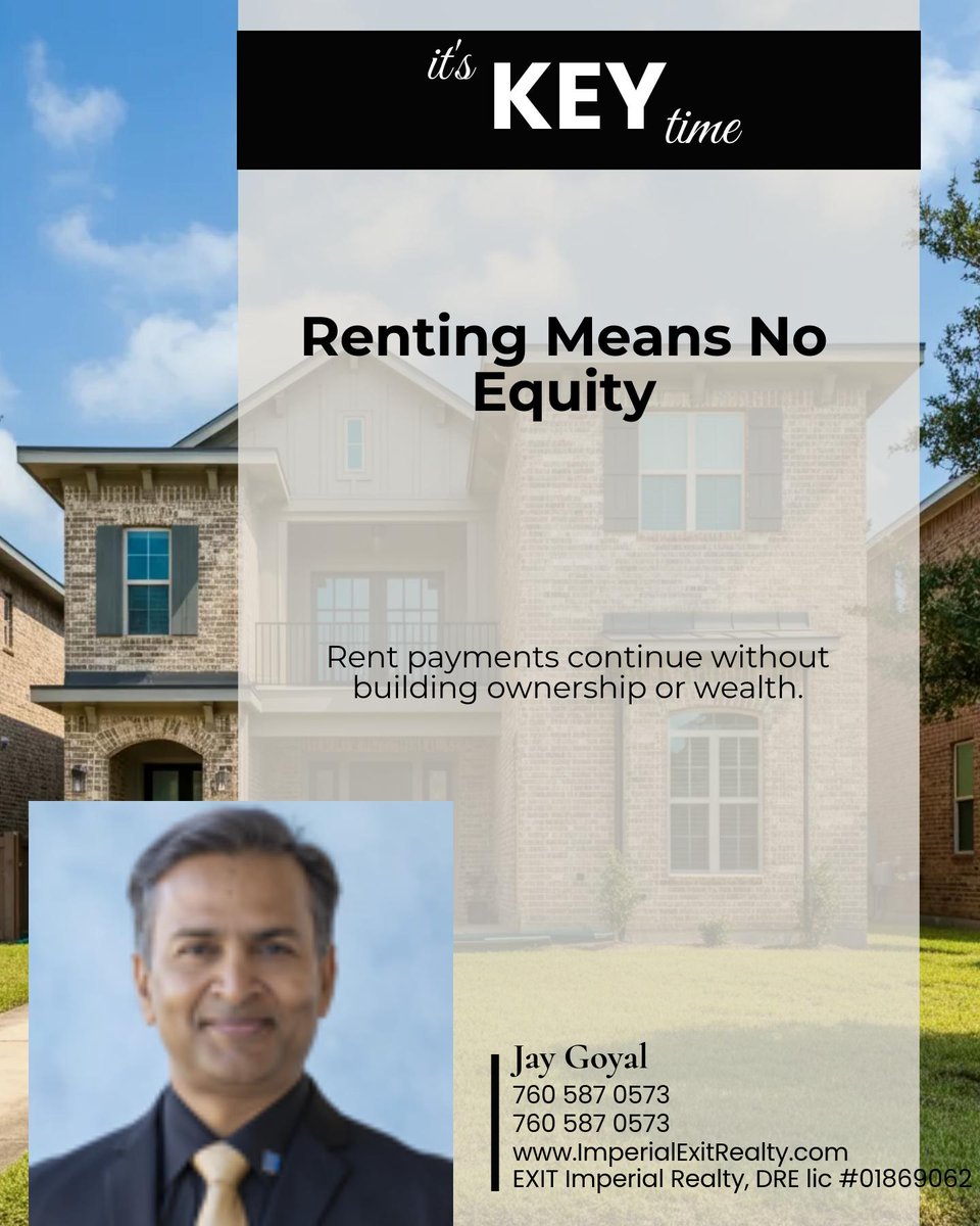 jaygoyal's tweet photo. Homeownership builds equity and long-term wealth in ways renting can't, while renters face ongoing payments without return. 🏡💸

Would you trade flexibility for future gains, or keep renting? https://t.co/qmOlEHyk4a