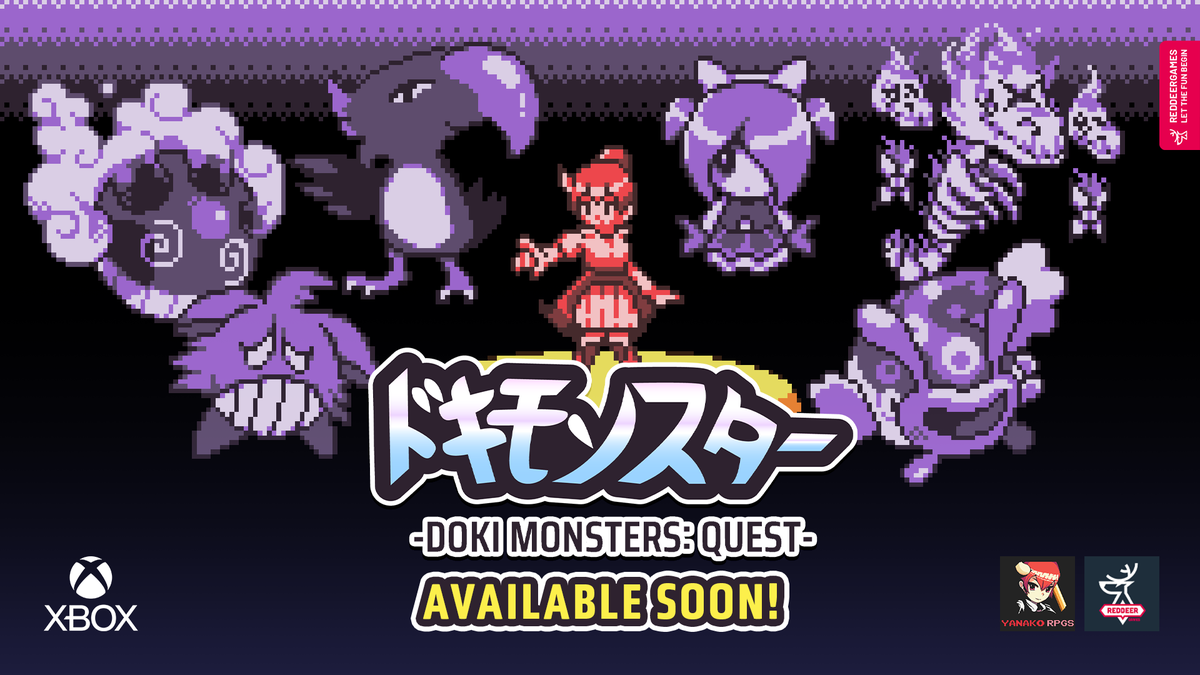 RedDeer_Games's tweet photo. You asked for it. We deliver. 
Doki Monsters: Quest - the game absolutely beloved by PC and Nintendo Switch community is coming to #Xbox! 💚🔥
Get ready to catch, train and fight with your own team of nostalgic, pixel Doki Monsters!

#DokiMonstersQuest is developed by @yano_gamedev 🙌
