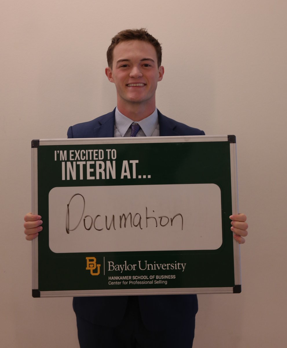 BaylorProSales's tweet photo. Here’s to a great internship journey for Luke with DOCUmation! #DOCUmation #BaylorProSales https://t.co/oMmsdKoYuZ