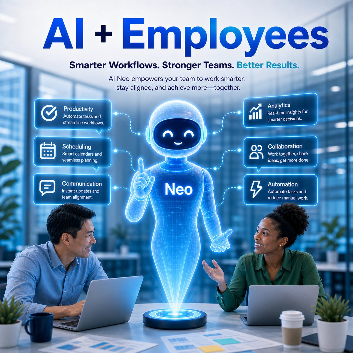 CompuShooter's tweet photo. AI + Employees

Interesting trend happening right now:
The companies seeing the best results from AI are NOT replacing employees.
They’re helping employees become more efficient.
The future may not be:
People vs AI
It may become:
People + AI
Do you agree? https://t.co/LaRuNvNHBa