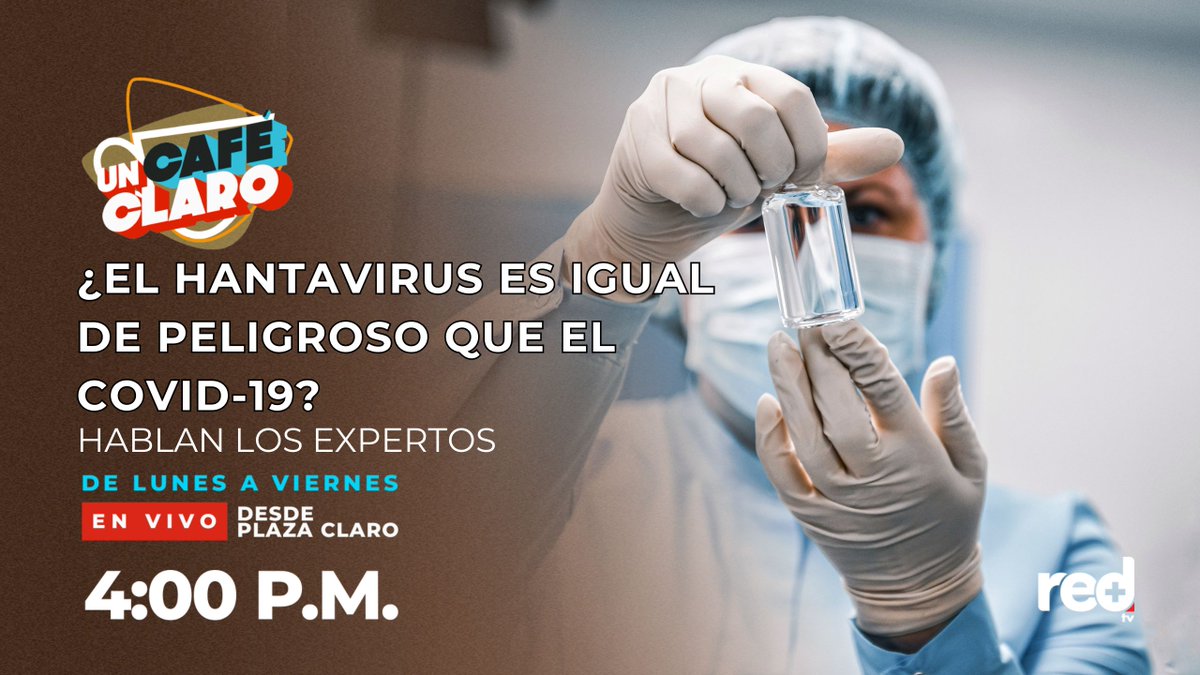 RedMasTv's tweet photo. ¿UNA NUEVA AMENAZA GLOBAL? LA VERDAD SOBRE EL HANTAVIRUS EN #UNCAFÉCLARO ☕🚨🦠 https://t.co/FaOGupufpR 

Mientras el mundo avanza, la ciencia médica no baja la guardia. Seguro en los últimos días has escuchado noticias sobre nuevos brotes de Hantavirus y una pregunta inevitable empieza a rondar en redes: ¿podría convertirse en una situación de emergencia sanitaria tan masiva como el COVID-19? 🧐🌍

En #UnCaféClaro nos sentamos a analizar este panorama sin alarmismos, pero con datos reales. Aunque es un virus de cuidado que genera un síndrome pulmonar grave, los expertos nos explican cuáles son sus verdaderas formas de contagio (¡ojo a los roedores y el aire contaminado! 🐀🍂) y qué tan probable es que se propague a gran escala.

📺 Sintonízanos de lunes a viernes de 4:00 p.m. a 6:00 p.m.
📡 Por la señal de RED+ (Canales 1001 y 1007 de Claro) https://t.co/XT7bfAtInK

#Hantavirus #SaludGlobal #Prevención #UnCaféClaro #NoticiasSalud #Bienestar #RedMasTv #SaludPública #CienciaYSalud