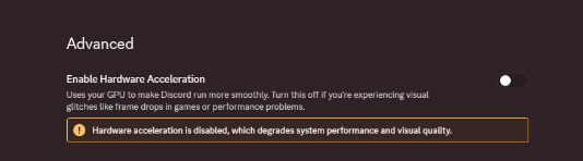 MasonReact's tweet photo. Tired of discord eating your FPS in games? 🤔

Disable these 3 settings to instantly gain FPS while gaming ( works for all games ) 👇

-Clipping
-Overlay
-Hardware Acceleration https://t.co/cIAdcJefFb