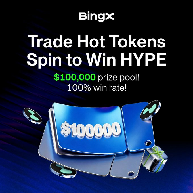 POG_Crypto's tweet photo. I like that the BingX Hot Token event is simple to join.
Just complete trading tasks and unlock daily spins for rewards 👀
Up to 200 HYPE per user + a huge $100K prize pool. https://t.co/LfWJegkhAf