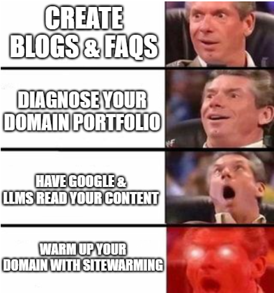 SiteWarming's tweet photo. What if we told you SiteWarming gives you everything you need to compound your domain’s value and make it visible with just a few clicks?🔥👀 https://t.co/MBqVBYBjBr