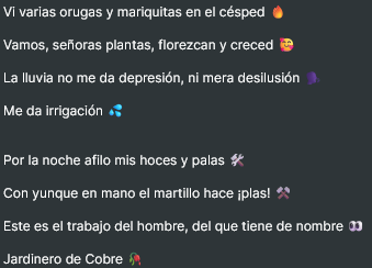 sandro114's tweet photo. Jardinero de Cobre // Harumachi Clover (cover shitpost español): https://t.co/szyGDal3Qg https://t.co/IIPtKaKclS