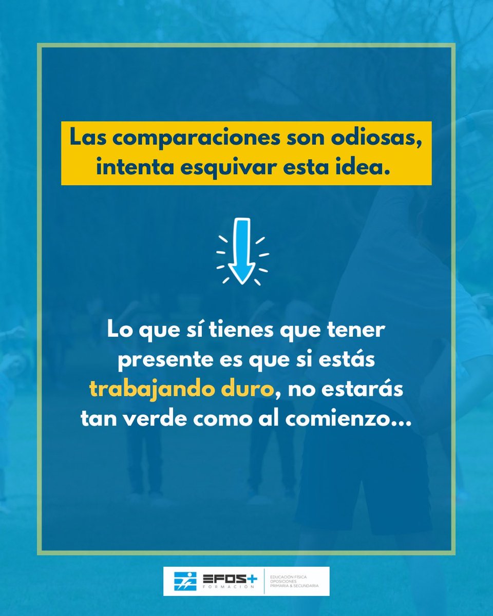 EFOSMASFORMAC's tweet photo. Hay algo que frena a muchos opositores, y no es el temario.

Es la comparación constante.

Mirar al de al lado, pensar que va más avanzado, que estudia mejor, que lo tiene todo más claro.

Y sin darte cuenta, entras en un bucle que solo desgasta y te aleja de lo importante. https://t.co/8pBlx8Tj0N