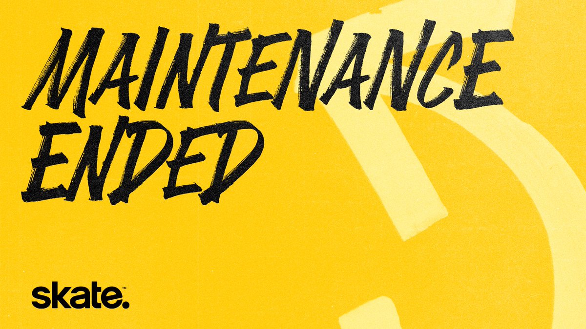 SkateStatus's tweet photo. Good news, skaters. Maintenance has ended and you can return to San Van! 🛹 https://t.co/Wp6mttv1Oi
