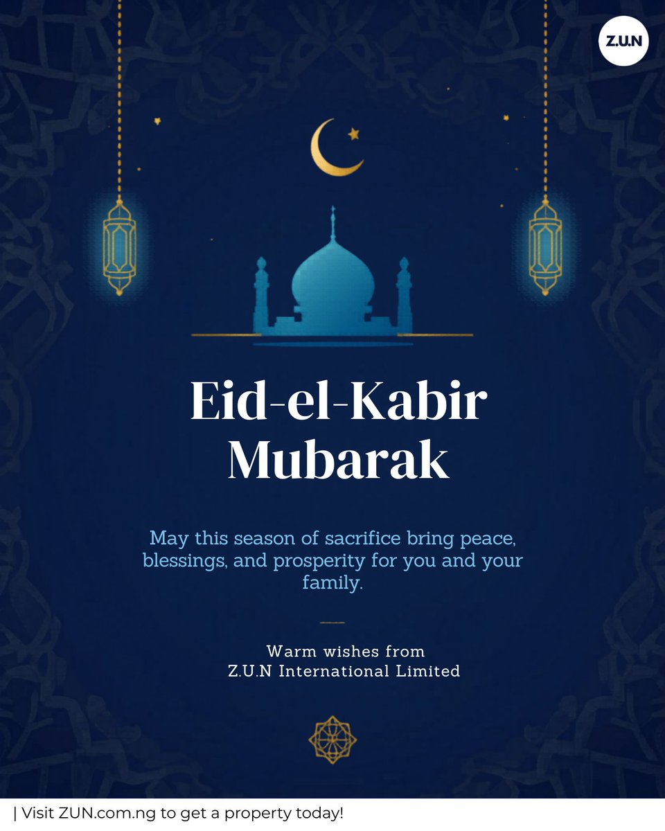 ZUNhomes's tweet photo. ✨ May this Eid bring peace, prosperity, and countless blessings to you and your loved ones. 🌙🤍

From all of us at ZUN International Limited, Eid Mubarak! 🕌✨ https://t.co/AehzXX6UWS