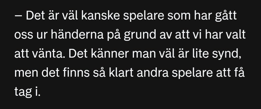 Bikarn's tweet photo. Ja fast den här läxan kanske vi kan lära oss utav? Vill man spela i BIK väntar man inte.

Och så bra är han inte att det är värt och vänta på. https://t.co/jFBwB47lW9