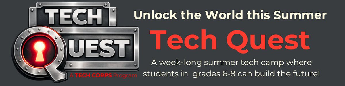 stem_do's tweet photo. This summer, TECH CORPS will implement its new Tech Quest Techie Camp with middle school students across Ohio, including Dayton!
Dates: July 6 - 10
Schedule:  9 AM to 3 PM
Location: Back to Basics Youth Education Center
Register Today: https://t.co/kbYTHOGLeH https://t.co/dc0QGHpnYb