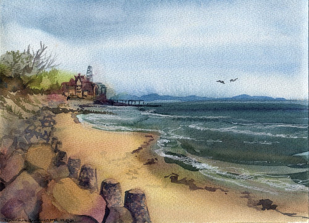 DaryaKO's tweet photo. Baltic Sea plein air (watercolors) 
1/4
(Kaliningrad, Zelenogradsk, Baltyisk) https://t.co/qEqbtJqqmA