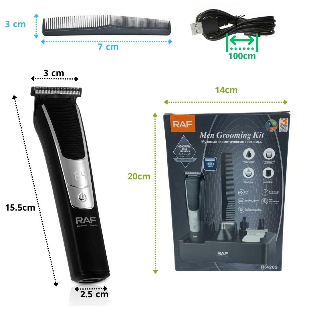 surplussmart's tweet photo. Price ₦25,000
RAF (R.4202) 14-in-1 Men's Grooming Kit.
This personal care set includes replaceable heads designed for beard, hair, body, nose, and ear trimming. https://t.co/R5So0H4xIj