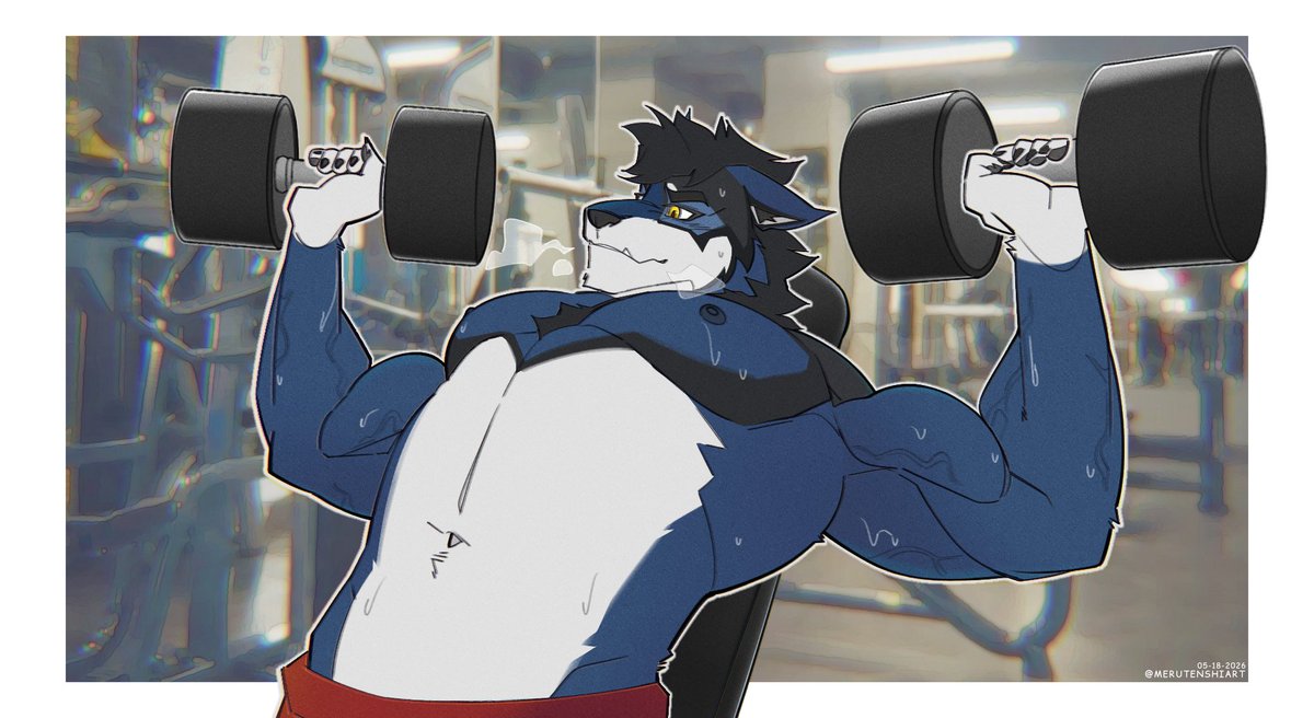 MeruTenshiArt's tweet photo. [YCH - Commission]
Type-A and D YCH Workout Session Commission done for @BrettS02_Lion 🐺🔵💛⚫️ https://t.co/wJuGueK4oG